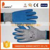 DDSAFETY China Supplier Blue Latex Crinkle Glove Cut Resistance Glove thumbnail-1