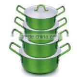 Hot Sale Different Handle Cookware Set Satin Aluminum Pot thumbnail-5