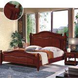 American Leisure Style Furniture Walnut Painting High End Rubber Solid Wood Furniture Bed thumbnail-1