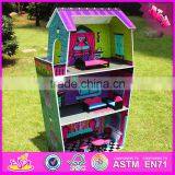 2016 New Design Beautiful Kids Wooden Big Doll House W06A160 thumbnail-3