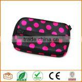 Double Layer Cosmetic Bag Black With Pink Dot Travel Toiletry Cosmetic Makeup Bag Organizer With Mirror thumbnail-5