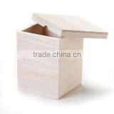 Unfinished Wood Craft Box With Lid thumbnail-1