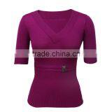 Customized Size OEM Service Women'S V Neck Sweater thumbnail-1