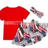 2016 China Product and Low Price Wholesale Pleated Skitrs Set With Top and Skirt and Headband for 6months -8years Baby Kids thumbnail-2
