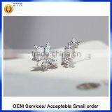 Wholesale 925 Sterling Silver Earring, Women Stud Earrings, White Cubic Zirconia Iced Flower Stud Earring thumbnail-6