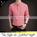 OEM Custom Wholesale Fitness Slim Fit Rayon Polyester Cotton Stripe Shirt Designs for Men thumbnail-2