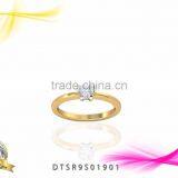 Cubic Zircon Stud Gold Plated Ring thumbnail-1