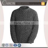 Popular Drop Shoulder Winter Cable Knit Pure Wool Sweaters for Men thumbnail-3