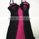 Factory Hot Sale Sexy Black Lace Trim Women Babydoll Sexy Lingerie Night Wear thumbnail-1
