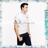 Soild White Heart Embroidery 0-Neck T Shirts for Man thumbnail-2