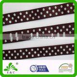 Large Polka Dot Print Satin Faced Black Elastic Hair Band thumbnail-1