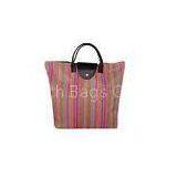 Classical Striped Waterproof 300D / 600D Oxford Tote Bag for Supermarket Advertising