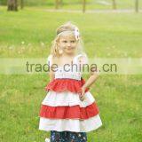 Hot Sale Girls Ruffle 4th of July Wear Cothing Star Printing Boutique Outfits