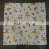 Easter Printed Cartoon Rabbit Scallop Edge Table Cloth