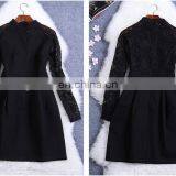 Ladie Apparel / Women Dress / Black Lace up Shkirt Long Sleeve thumbnail-1