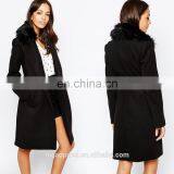New Style Women Coat Model Tie Belt Women's Long Winter Coat With Faux Fur Collar thumbnail-1