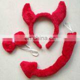 HBN-1455 Red Devil Headband Halloween Party Headband Set thumbnail-1