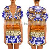 High Quality Sheer Chiffon Blouson Beachwear Swimwear Cover-up Beach Dress thumbnail-1