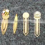 gold paper clip with engraved logo custom metal bookmark