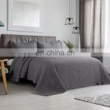 California Super King Queen Twin Size Grey Summer Reversible Bed Comforter Set Bedspread