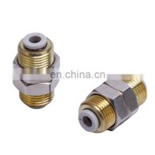 PM 4MM 6MM 8MM 10MM 12MM Brass Pneumatic Tube Hose Isolation Plat Direct Connector White Pneumatic Fitting