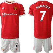 2021/22 Season Manchester United #7 Ronaldo Home Jersey&Shorts thumbnail-1