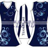 High Quality New Design Pattern Athletic Netball Singlet Netball Jersey Bodysuit thumbnail-3