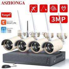 Tuya Smart Home 4CH Wireless 3MP NVR Kit Security CCTV WIFI Camera System Outdoor Waterproof Security System thumbnail-2