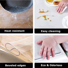 Fuxing Thick Transparent Glass PVC Soft Sheet 0.8mm Clear Table Covers Rolls Waterproof Soft Pvc Plastic Kitchenet PvcRoll thumbnail-2
