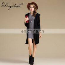 High Quality 100% Cashmere Knitted Coat Long Hooded Cardigan With Casual Style Solid Pattern for Winter Season thumbnail-3