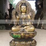 Bronze Sitting Auspicious Guanyin Sculpture