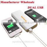 Wholesale High Quality Portable Power Bank 10400mAh External Battery Charger Dual USB Free Customize LOGO