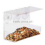 Window Mount Clear Acrylic Bird House Feeder With Suction Cups Quality Choice thumbnail-3