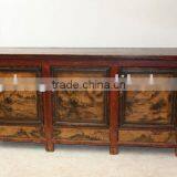 Three Door Antique Paintig TV Console thumbnail-1