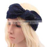 Multicolors Winter Warmed Knitted Stretch Headband, Women Soft Warm Knot Turban Headband