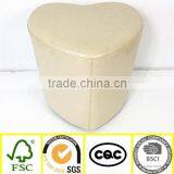 Home Wood Decorating Sofa Furniture Heart Shape Leather Ottoman Pouf