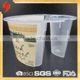 Lowest Price FDA Standard Special 220ml Plastic Yogurt Cup With Honey Sauce