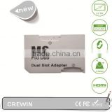 Oem high speed memory card tf card to Memory Stick MS Pro Duo PSP Card Dual 2 Slot memory adapter ms pro duo Converter