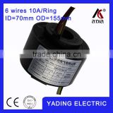 SRH70155 6P rotary joint slip ring 70 mm. OD150mm. 6Wires, 10A 6 wires