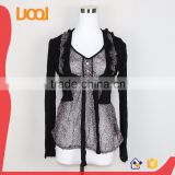 fashion elegant blouse black formal blouse for lady