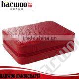Red pu Leather Watch Box,custom pu Leather Watch Storage Box,4 Slots pu Leather Watch Box