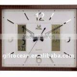 2 Digital Windows Weather Station Calendar Analog Wall Clock