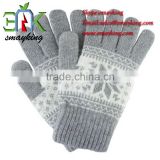Fashion Acrylic Knitted Adult winter Touch screen Gloves for smart phone