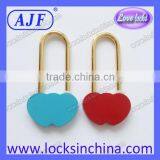 AJF New Arrival Popular Colorful Wedding Gift Gold Shank Heart Love Lock thumbnail-4