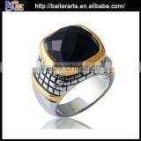 Elegant Titanium Men's Antique Big Red Diamond Rings,316L Stainless Steel Big Stone Ring Designs thumbnail-3