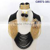 CJ0571-101 2014 New Coming Fashion Design Nice Crystal Beads Set ,nice Jewelry Set With Necklace and Earing With Bracelet thumbnail-1