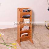 Fashion Office Furniture Display&storage Rack,5 Tiers Bamboo Magazine Paper Rack thumbnail-2