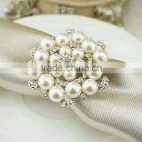 New Diamond Pearl Napkin Ring Serviette Holder Wedding Banquet Dinner Decor Favor thumbnail-2