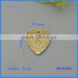 Zinc Alloy Decorative Label for Purse the Heart Shape Metel Label for Bags Wholesale
