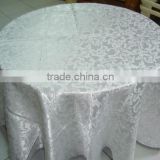 White color Jacquard Damask table cloth for wedding